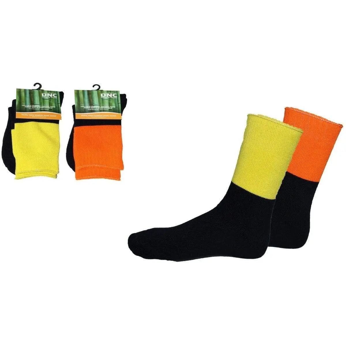 Dnc Workwear Extra Thick Hi-vis 2 Tone Bamboo Socks - S109 Metro Workwear.